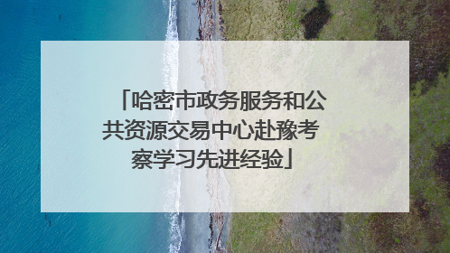 哈密市政务服务和公共资源交易中心赴豫考察学习先进经验