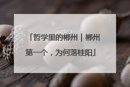 哲学里的郴州｜郴州第一个，为何落桂阳