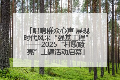 唱响群众心声 展现时代风采“强基工程”——2025“村歌嘹亮”主题活动启幕
