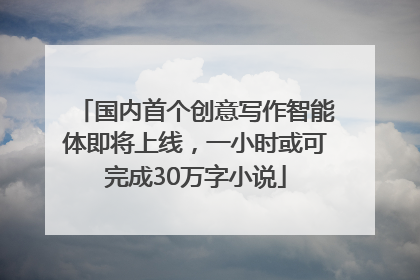 国内首个创意写作智能体即将上线，一小时或可完成30万字小说
