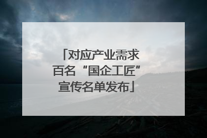 对应产业需求 百名“国企工匠”宣传名单发布