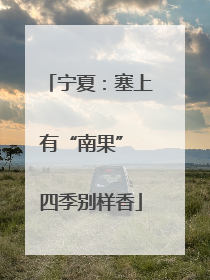 宁夏：塞上有“南果” 四季别样香
