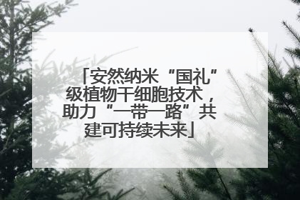安然纳米“国礼”级植物干细胞技术，助力“一带一路”共建可持续未来