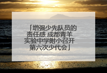 增强少先队员的责任感 成都青羊实验中学附小召开第六次少代会
