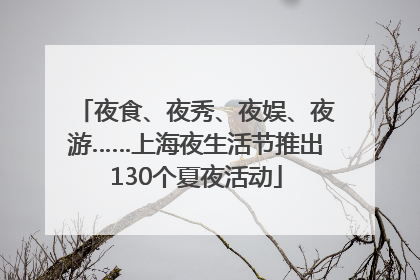 夜食、夜秀、夜娱、夜游……上海夜生活节推出130个夏夜活动