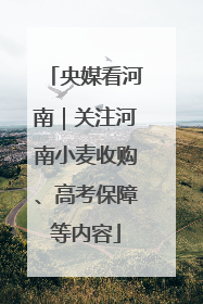 央媒看河南｜关注河南小麦收购、高考保障等内容