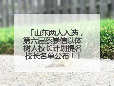 山东两人入选，第六届蔡崇信以体树人校长计划提名校长名单公布！