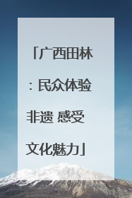 广西田林：民众体验非遗 感受文化魅力