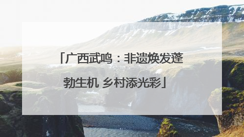 广西武鸣：非遗焕发蓬勃生机 乡村添光彩