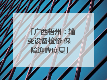 广西梧州：输变设备检修 保障迎峰度夏