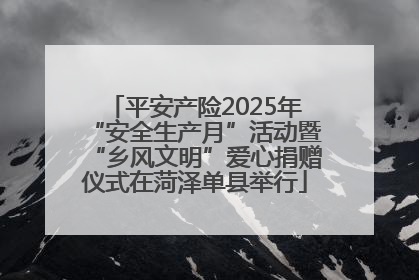 平安产险2025年“安全生产月”活动暨“乡风文明”爱心捐赠仪式在菏泽单县举行