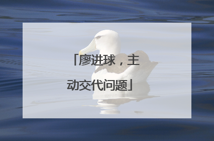 廖进球，主动交代问题
