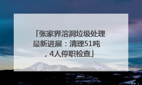 张家界溶洞垃圾处理最新进展：清理51吨，4人停职检查