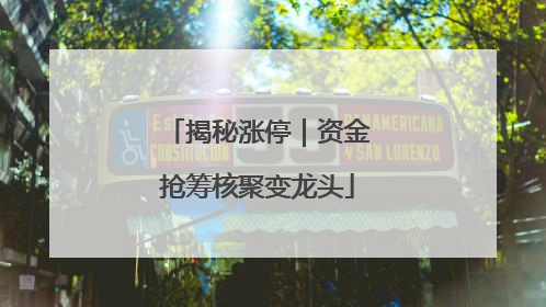 揭秘涨停｜资金抢筹核聚变龙头