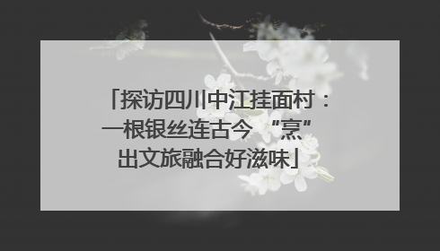 探访四川中江挂面村：一根银丝连古今 “烹”出文旅融合好滋味