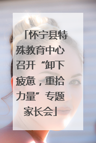 怀宁县特殊教育中心召开“卸下疲惫，重拾力量”专题家长会