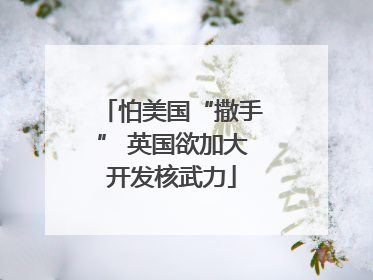 怕美国“撒手” 英国欲加大开发核武力