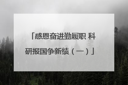 感恩奋进勤履职 科研报国争新绩（一）