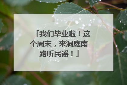 我们毕业啦！这个周末，来洞庭南路听民谣！