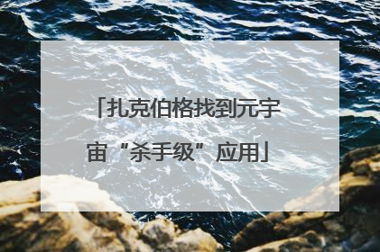 扎克伯格找到元宇宙“杀手级”应用