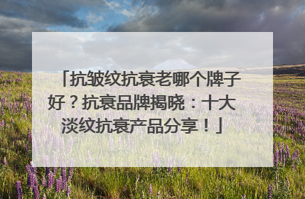 抗皱纹抗衰老哪个牌子好？抗衰品牌揭晓：十大淡纹抗衰产品分享！