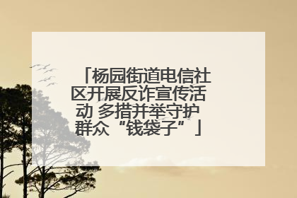 杨园街道电信社区开展反诈宣传活动 多措并举守护群众“钱袋子”