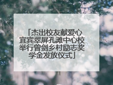 杰出校友献爱心 宜宾翠屏孔滩中心校举行曾剑乡村励志奖学金发放仪式