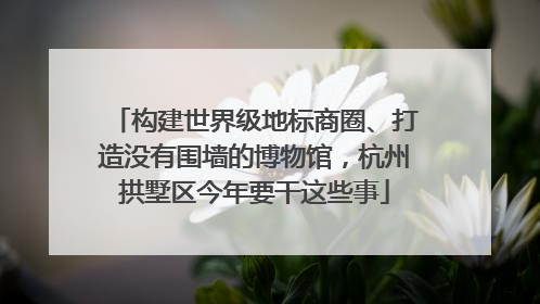 构建世界级地标商圈、打造没有围墙的博物馆，杭州拱墅区今年要干这些事