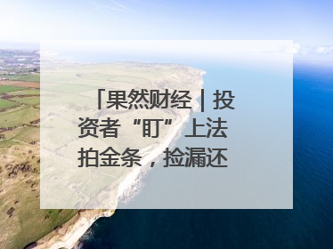 果然财经｜投资者“盯”上法拍金条，捡漏还是风险？