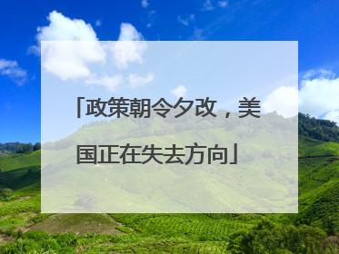 政策朝令夕改，美国正在失去方向
