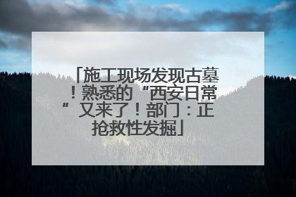 施工现场发现古墓！熟悉的“西安日常”又来了！部门：正抢救性发掘