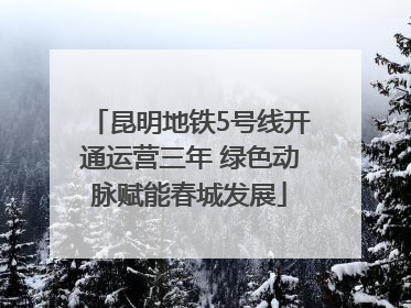 昆明地铁5号线开通运营三年 绿色动脉赋能春城发展