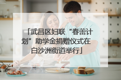 武昌区妇联“春蕾计划”助学金捐赠仪式在白沙洲街道举行