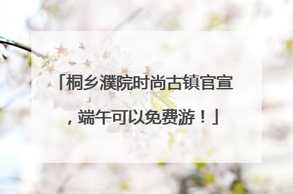 桐乡濮院时尚古镇官宣，端午可以免费游！