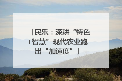 民乐：深耕“特色+智慧”现代农业跑出“加速度”