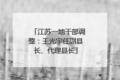江苏一地干部调整：王光宇任副县长、代理县长