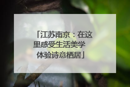 江苏南京：在这里感受生活美学 体验诗意栖居