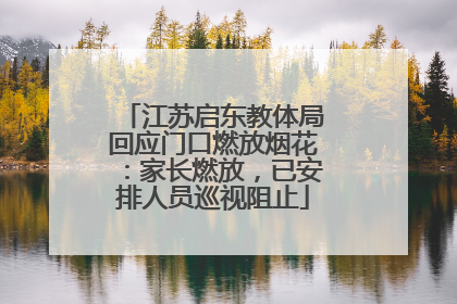 江苏启东教体局回应门口燃放烟花：家长燃放，已安排人员巡视阻止