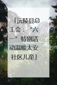 沅陵县总工会：“六一”特别活动温暖太安社区儿童