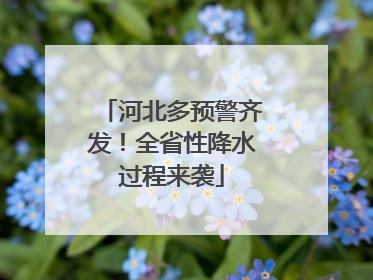 河北多预警齐发！全省性降水过程来袭