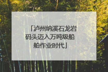泸州纳溪石龙岩码头迈入万吨级船舶作业时代
