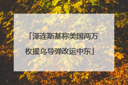 泽连斯基称美国两万枚援乌导弹改运中东