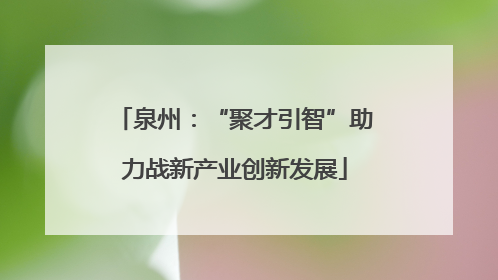 泉州：“聚才引智”助力战新产业创新发展