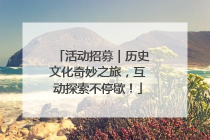 活动招募｜历史文化奇妙之旅，互动探索不停歇！