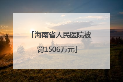 海南省人民医院被罚1506万元