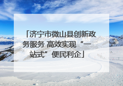 济宁市微山县创新政务服务 高效实现“一站式”便民利企