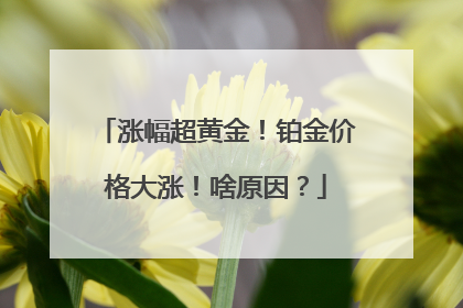 涨幅超黄金！铂金价格大涨！啥原因？