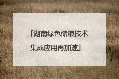湖南绿色储粮技术集成应用再加速