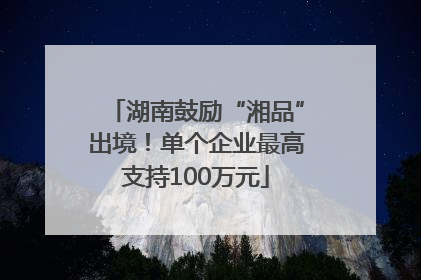 湖南鼓励“湘品”出境！单个企业最高支持100万元