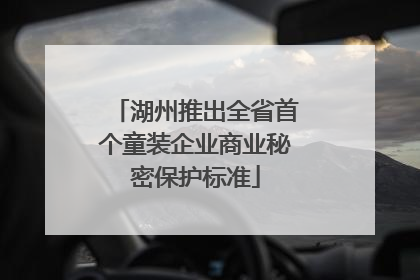 湖州推出全省首个童装企业商业秘密保护标准